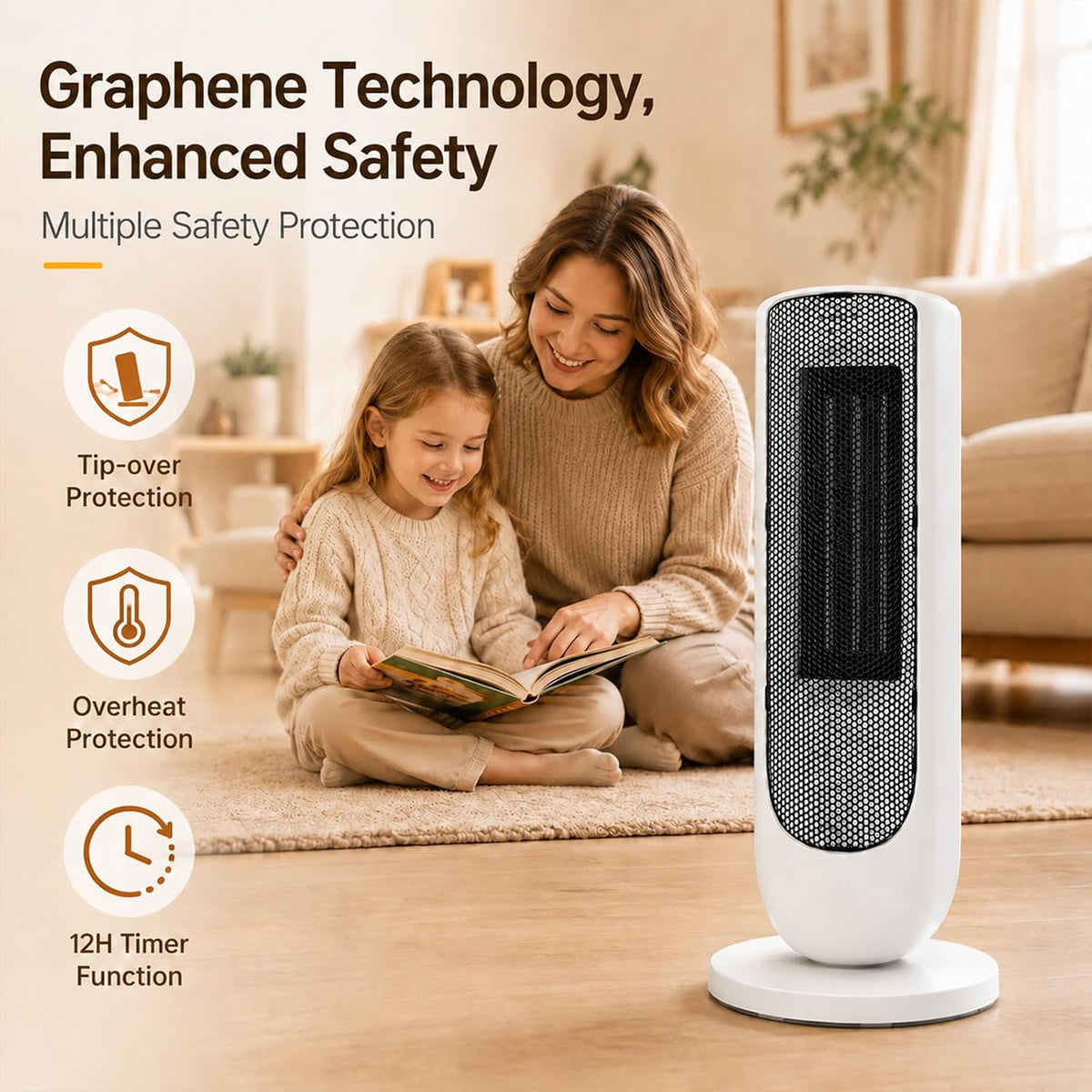 Space Heater 2000W PTC Ceramic Heater with Remote Control
