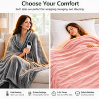 LEVSON Heated Throw Blanket - Pink 160 × 120 cm