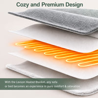 LEVSON Heated Throw Blanket - Pink 160 × 120 cm