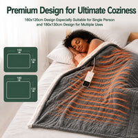 LEVSON Heated Throw Blanket - Grey 180 × 130 cm