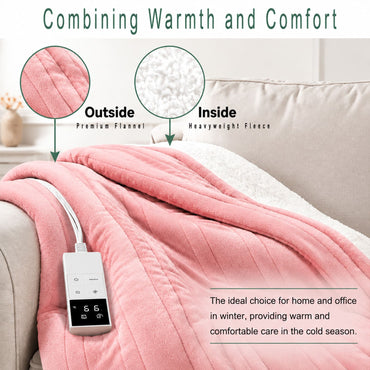 LEVSON Heated Throw Blanket - Pink 180 × 130 cm